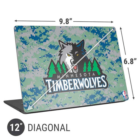NBA Minnesota Timberwolves Digi Camo Universal Laptop 12in (9.8 x 6.8in) Skin